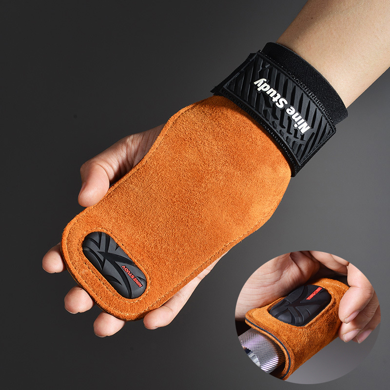 Crossfit Workout With Equipment - ถุงมือเล่นยิมหนังวัวยกน้ำหนักอุปกรณ์ออกกำลังกายแบบครอสฟิตกันลื่นป้องกันฝ่ามือ
