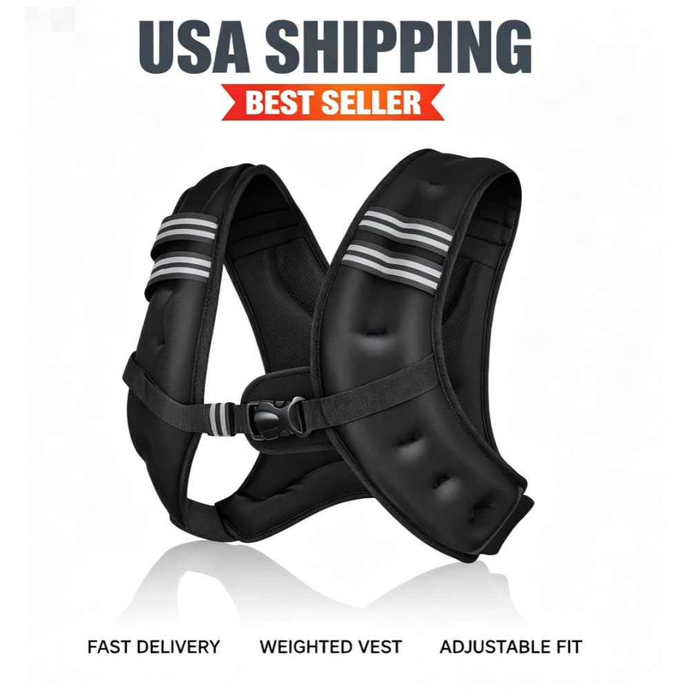 Crossfit Weight Vest - เสื้อกั๊กถ่วงน้ำหนักสำหรับออกกำลังกาย บรรจุเม็ดเหล็กสำเร็จรูป สายรัดปรับได้ เสื้อกั๊กนีโอพรีนสำหรับวิ่ง เดิน และฝึกซ้อม