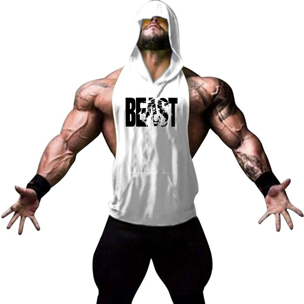 Crossfit Weight Vest - ผู้ชายกีฬาเสื้อกั๊กฤดูร้อนน้ําหนักการฝึกอบรมเพาะกายเสื้อกั๊กออกกําลังกายฟิตเนสHoodieผู้ชายHooded Vest