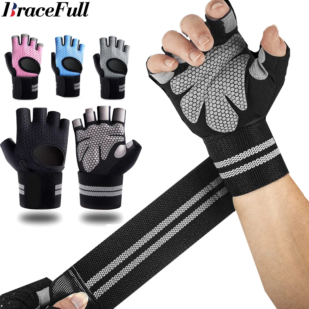 1 คู่ Half Finger GYM Fitness  - Crossfit Workout With Equipment บทวิจารณ์และราคา