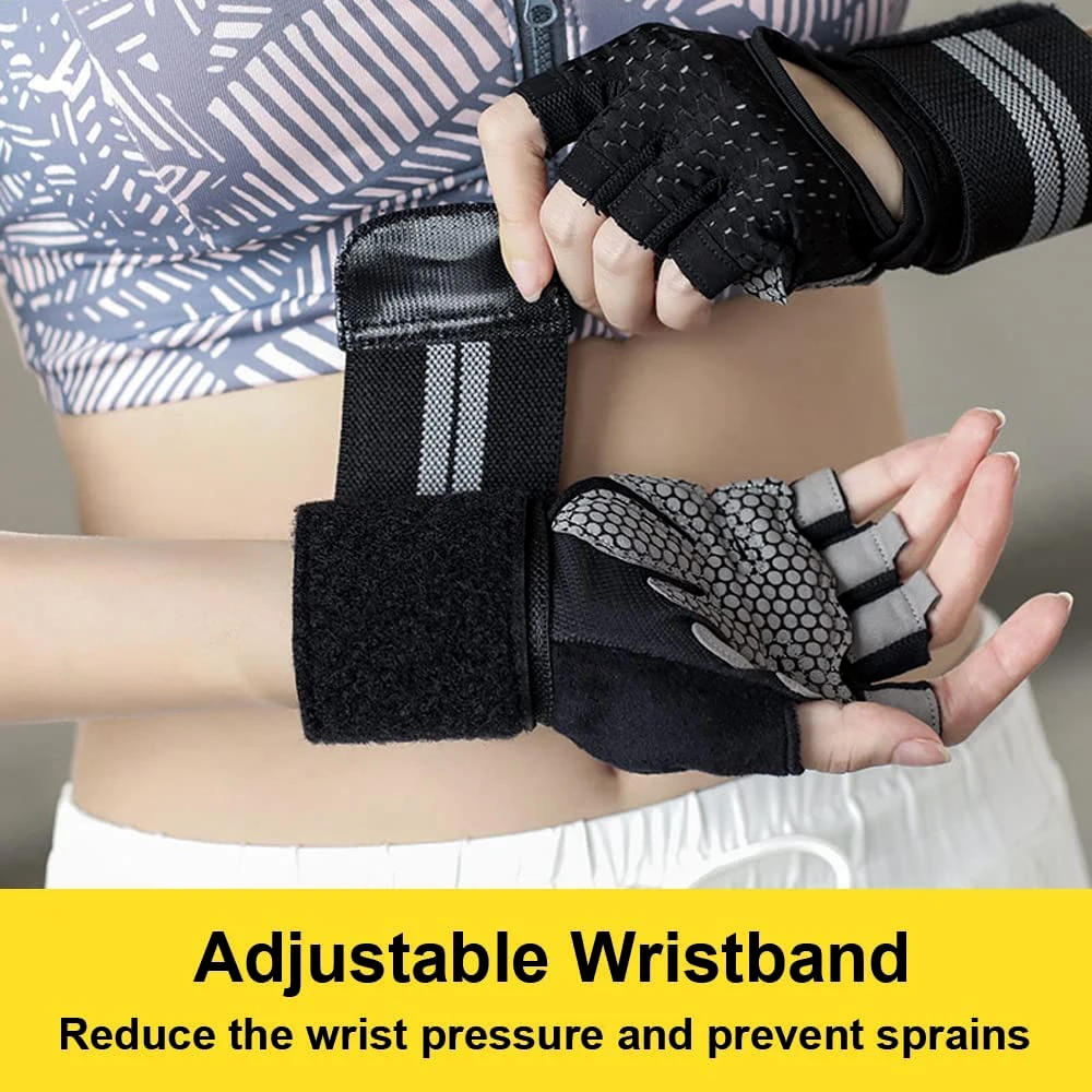 1 คู่ Half Finger GYM Fitness  - Crossfit Workout With Equipment บทวิจารณ์และราคา
